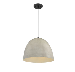 Mpend One Light Pendant in Concrete with Matte Black