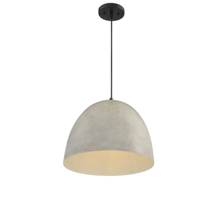 Mpend One Light Pendant in Concrete with Matte Black