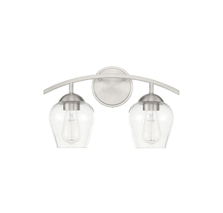 Mbath Two Light Bathroom Vanity in Brushed Nickel