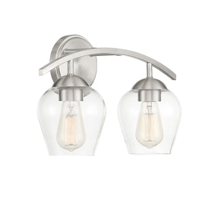 Mbath Two Light Bathroom Vanity in Brushed Nickel