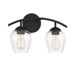 Mbath Two Light Bathroom Vanity in Matte Black