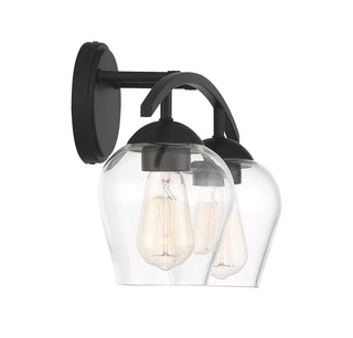 Mbath Two Light Bathroom Vanity in Matte Black