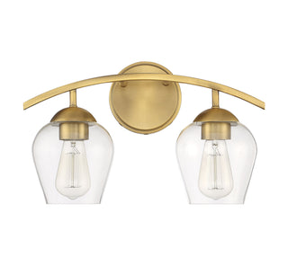 Mbath Two Light Bathroom Vanity in Natural Brass