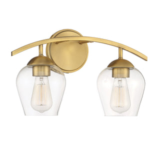 Mbath Two Light Bathroom Vanity in Natural Brass