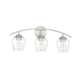 Mbath Three Light Bathroom Vanity in Brushed Nickel