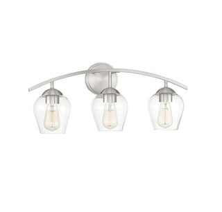 Mbath Three Light Bathroom Vanity in Brushed Nickel