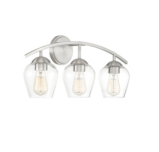 Mbath Three Light Bathroom Vanity in Brushed Nickel