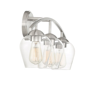Mbath Three Light Bathroom Vanity in Brushed Nickel