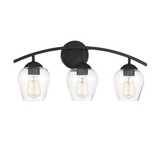 Mbath Three Light Bathroom Vanity in Matte Black