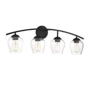 Mbath Four Light Bathroom Vanity in Matte Black