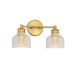 Mbath Two Light Bathroom Vanity in Natural Brass