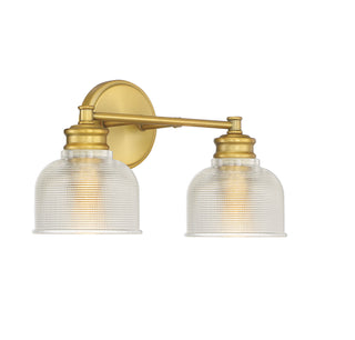 Mbath Two Light Bathroom Vanity in Natural Brass