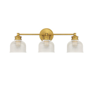 Mbath Three Light Bathroom Vanity in Natural Brass