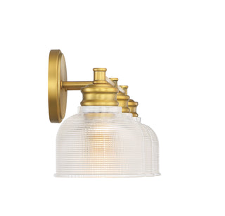 Mbath Three Light Bathroom Vanity in Natural Brass