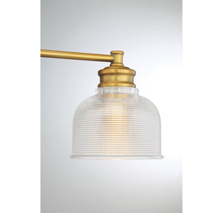 Mbath Three Light Bathroom Vanity in Natural Brass