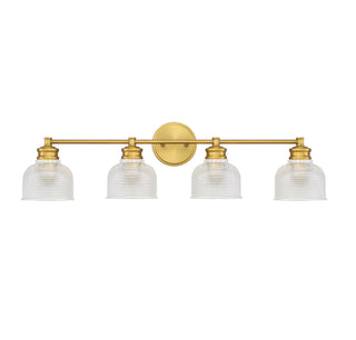 Mbath Four Light Bathroom Vanity in Natural Brass