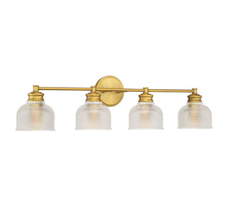 Mbath Four Light Bathroom Vanity in Natural Brass