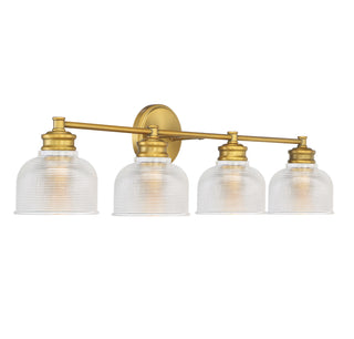 Mbath Four Light Bathroom Vanity in Natural Brass