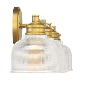 Mbath Four Light Bathroom Vanity in Natural Brass