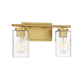 Mbath Two Light Bathroom Vanity in Natural Brass