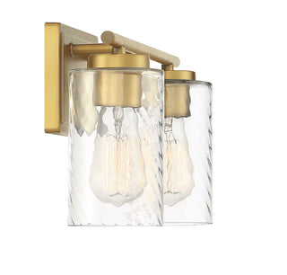 Mbath Two Light Bathroom Vanity in Natural Brass