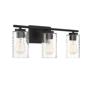 Mbath Three Light Bathroom Vanity in Matte Black