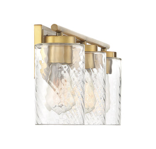 Mbath Three Light Bathroom Vanity in Natural Brass