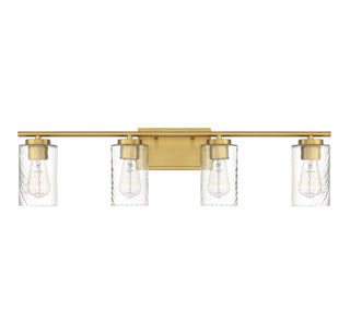 Mbath Four Light Bathroom Vanity in Natural Brass