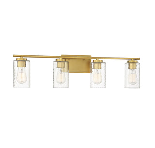 Mbath Four Light Bathroom Vanity in Natural Brass