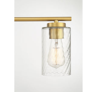 Mbath Four Light Bathroom Vanity in Natural Brass