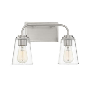 Mbath Two Light Bathroom Vanity in Brushed Nickel