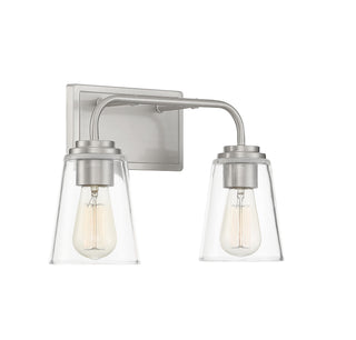 Mbath Two Light Bathroom Vanity in Brushed Nickel