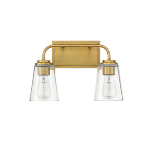 Mbath Two Light Bathroom Vanity in Natural Brass
