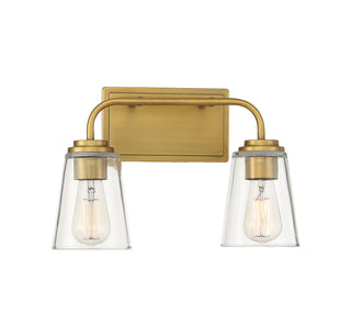 Mbath Two Light Bathroom Vanity in Natural Brass