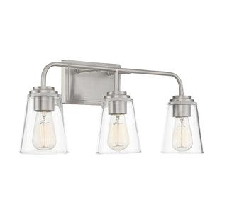 Mbath Three Light Bathroom Vanity in Brushed Nickel