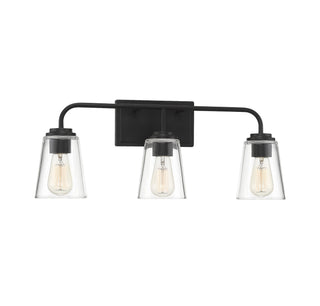 Mbath Three Light Bathroom Vanity in Matte Black