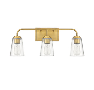Mbath Three Light Bathroom Vanity in Natural Brass