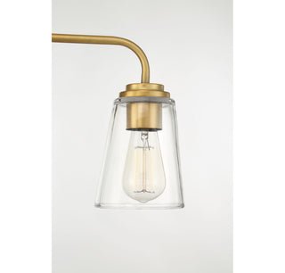 Mbath Three Light Bathroom Vanity in Natural Brass