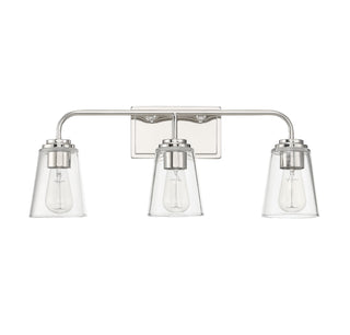 Mbath Three Light Bathroom Vanity in Polished Nickel