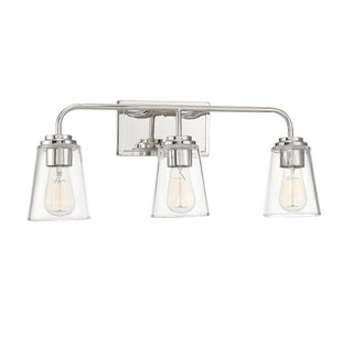 Mbath Three Light Bathroom Vanity in Polished Nickel