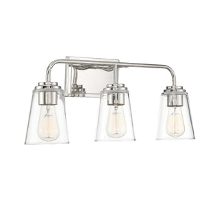 Mbath Three Light Bathroom Vanity in Polished Nickel