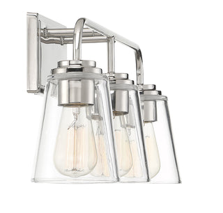 Mbath Three Light Bathroom Vanity in Polished Nickel