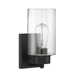 Mscon One Light Wall Sconce in Matte Black