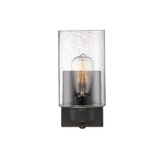 Mscon One Light Wall Sconce in Matte Black