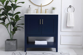Aubrey Single Bathroom Vanity in Blue