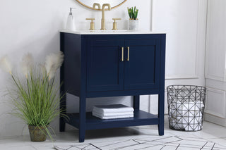 Aubrey Single Bathroom Vanity in Blue