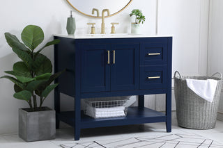 Aubrey Single Bathroom Vanity in Blue