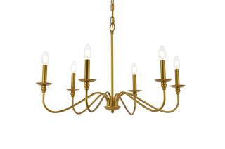 Rohan Six Light Chandelier in Brass