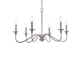 Rohan Six Light Chandelier in Polished Nickel