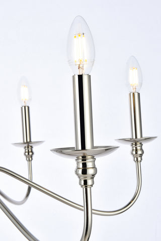 Rohan Six Light Chandelier in Polished Nickel